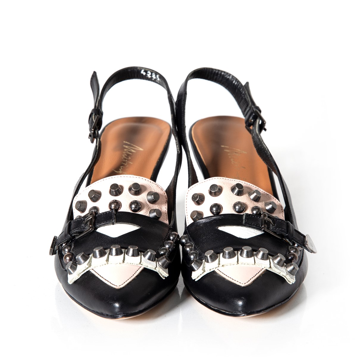 Matraş Kadın Deri Topuklu Ayakkabı  Siyah 9FF-1028