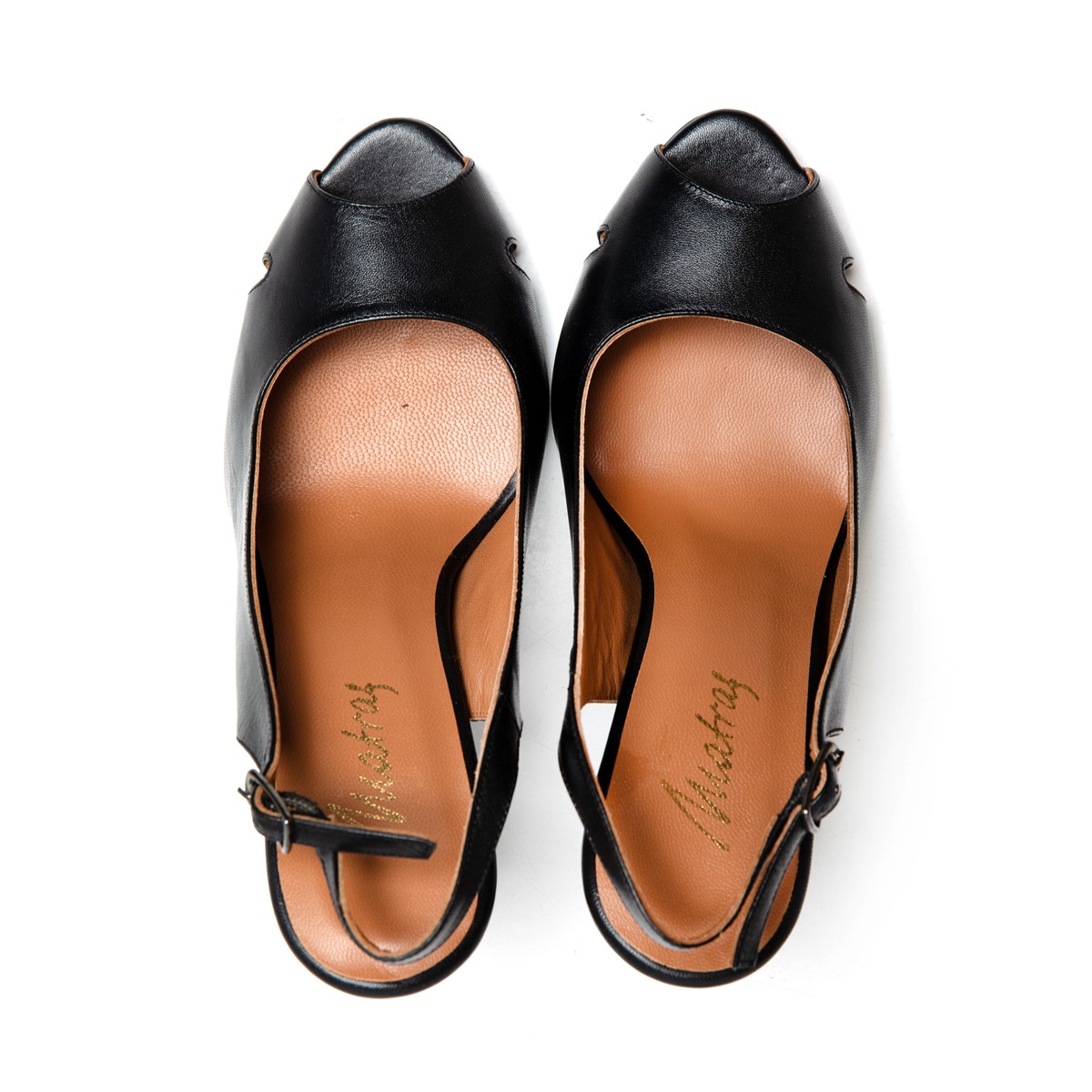 Matraş Kadın Deri Topuklu Ayakkabı  Siyah 9FF-1039
