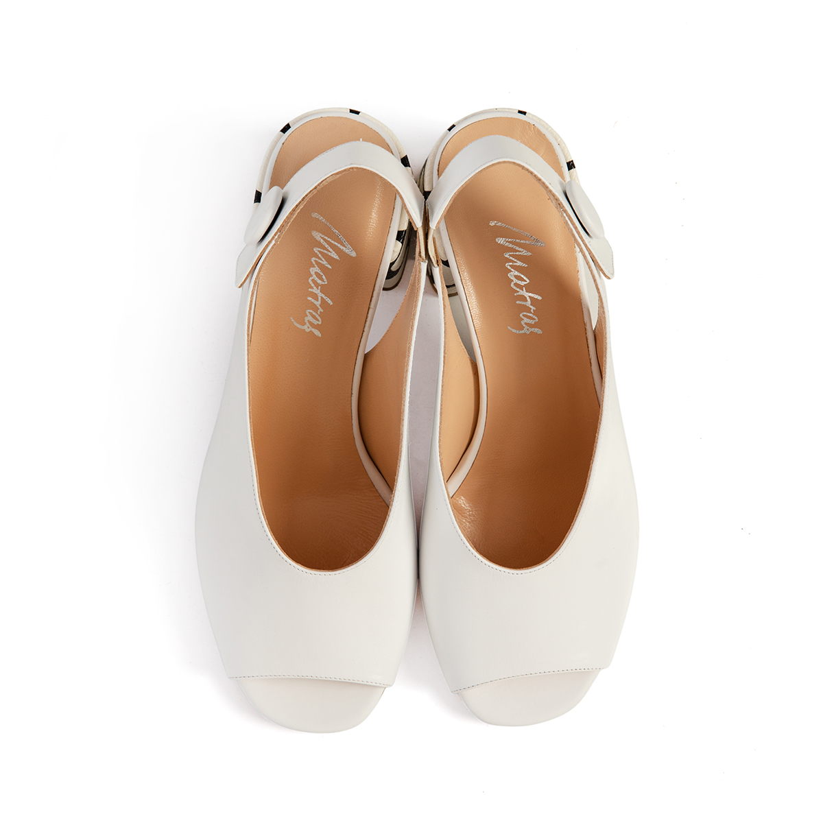 Matraş Kadın Deri Topuklu Ayakkabı  Beyaz 9FF-1391