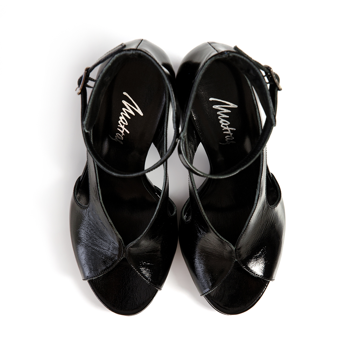 Matraş Kadın Rugan Deri Topuklu Ayakkabı Siyah