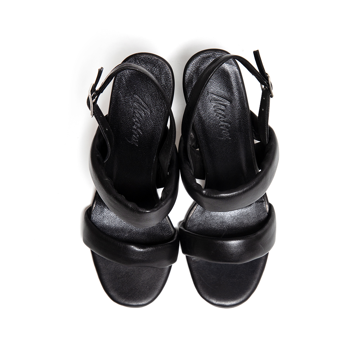 Matraş Kadın Deri Topuklu Sandalet  Siyah 9FF-1417
