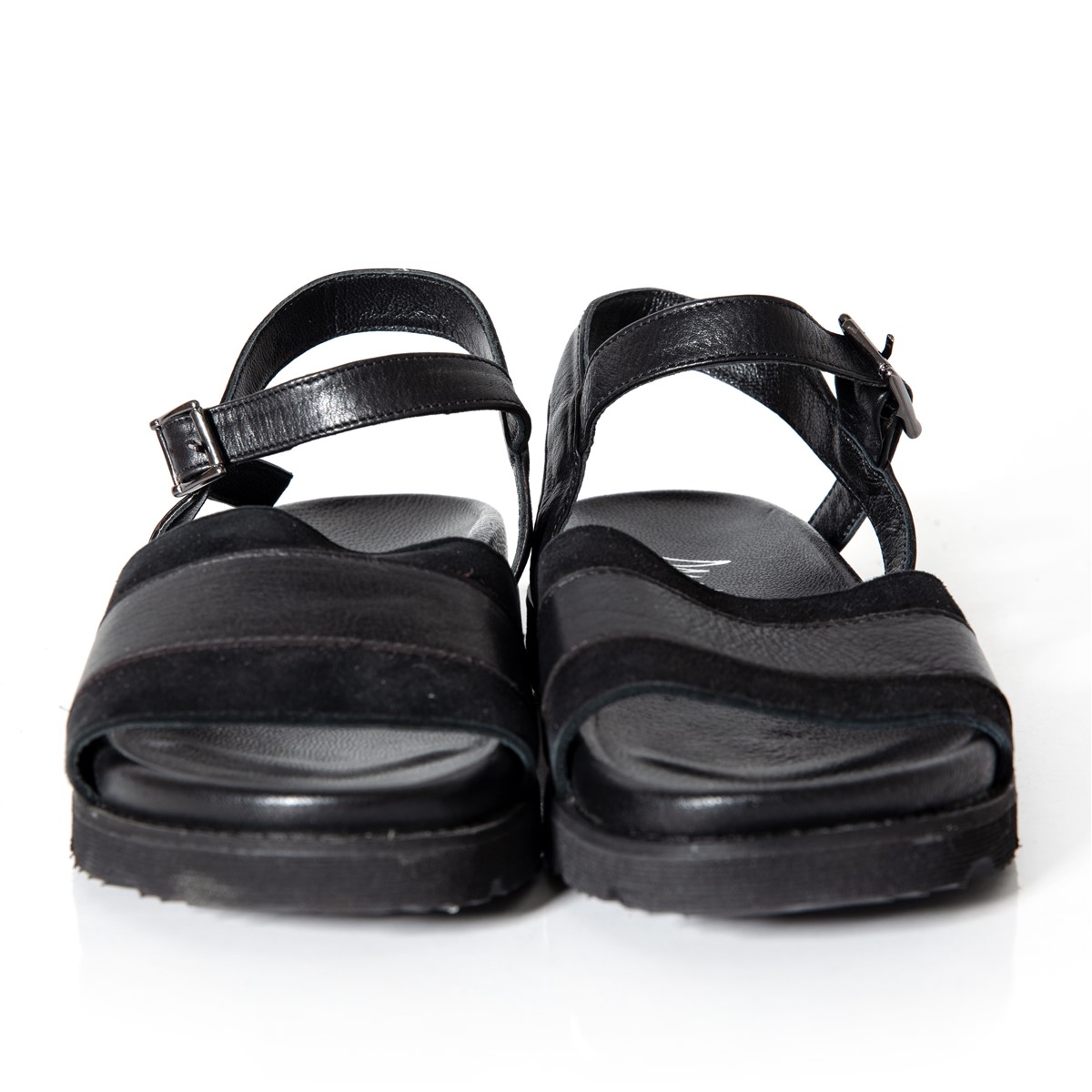 Matraş Kadın Deri Sandalet  Siyah 9FF-1318