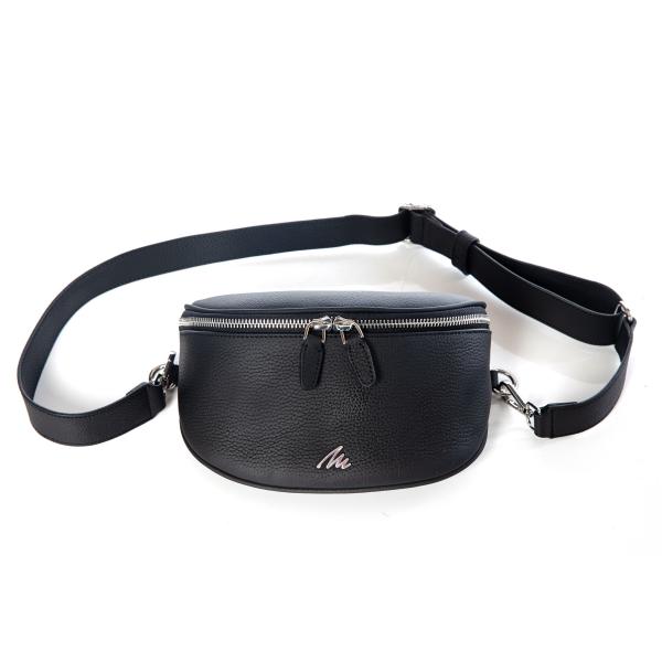 Unisex Hakiki Deri Bel Çantası - Siyah
