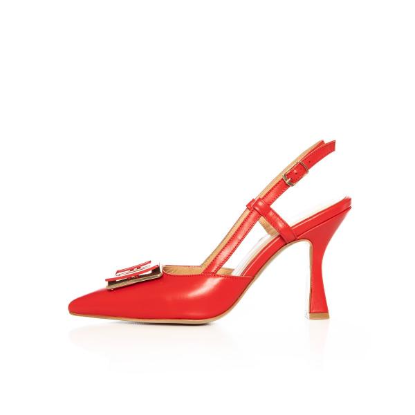Matraş Kadın Topuklu Ayakkabı Kırmızı 9FF-1489