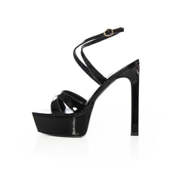 Matraş Kadın Platform Topuklu Ayakkabı Siyah 9FF-1496