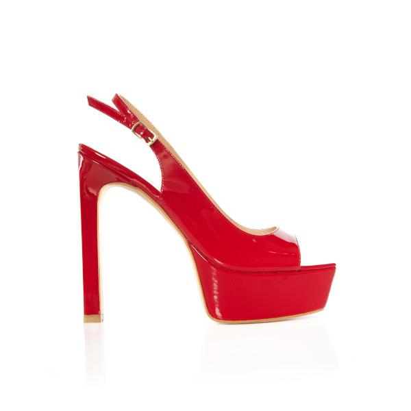 Matraş Kadın Platform Topuklu Ayakkabı Kırmızı 9FF-1497