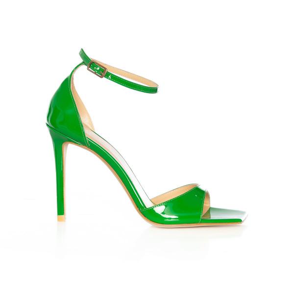 Matraş Kadın Topuklu Sandalet Yeşil 9FF-1479