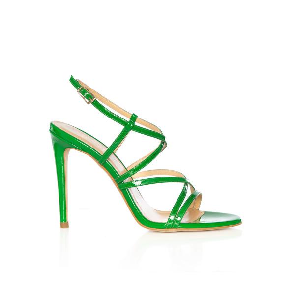 Matraş Kadın Topuklu Sandalet Yeşil 9FF-1471