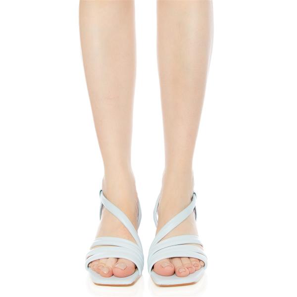 Matraş Kadın Topuklu Sandalet Buz Mavisi 9FF-1490