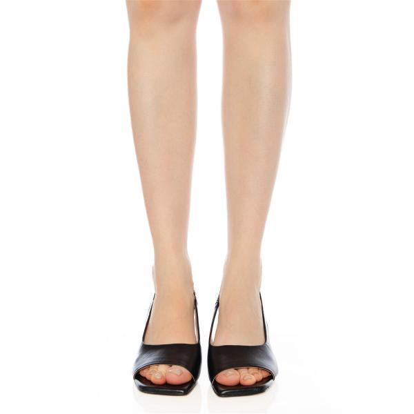 Matraş Kadın Topuklu Sandalet Siyah 9FF-1493