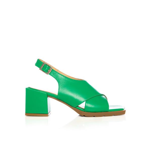 Matraş Kadın Topuklu Sandalet Yeşil 9FF-1495