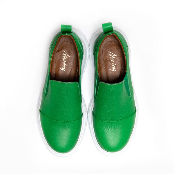 Matraş Kadın Deri Günlük Ayakkabı  Yeşil 9FF-1425