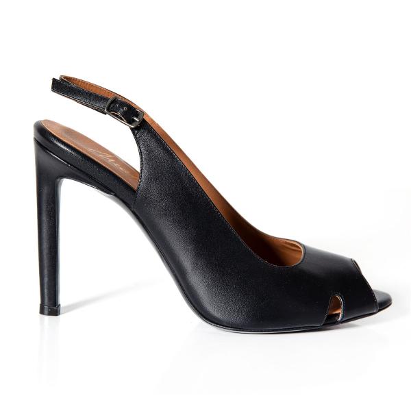 Matraş Kadın Deri Topuklu Ayakkabı  Siyah 9FF-1039