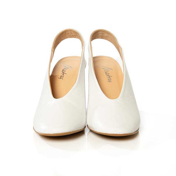 Matraş Kadın Deri Topuklu Ayakkabı  Beyaz 9FF-1380