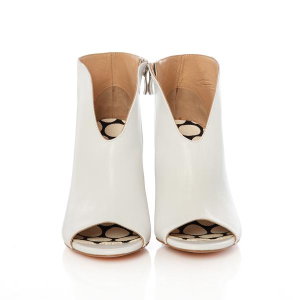 Matraş Kadın Deri Topuklu Ayakkabı Beyaz 9FF-1389