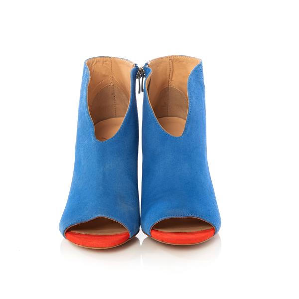 Matraş Kadın Süet Topuklu Ayakkabı  Mavi 9FF-1389