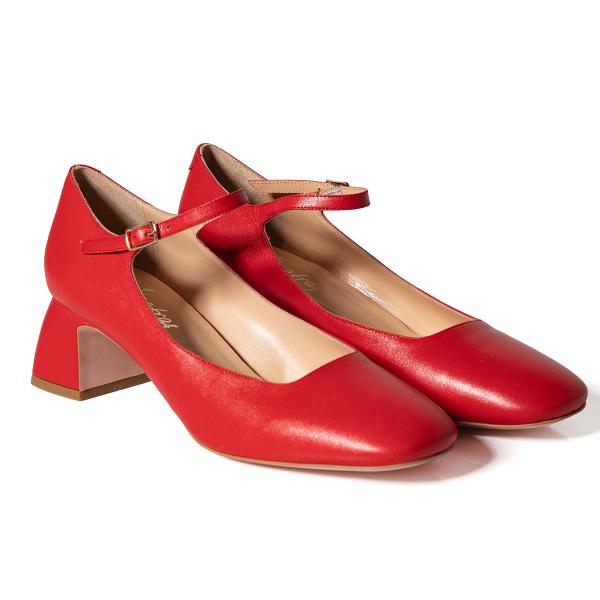Matraş Kadın Deri Topuklu Ayakkabı  Kırmızı 9FF-1393