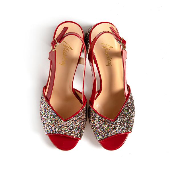 Matraş Kadın Deri Topuklu Ayakkabı Kırmızı