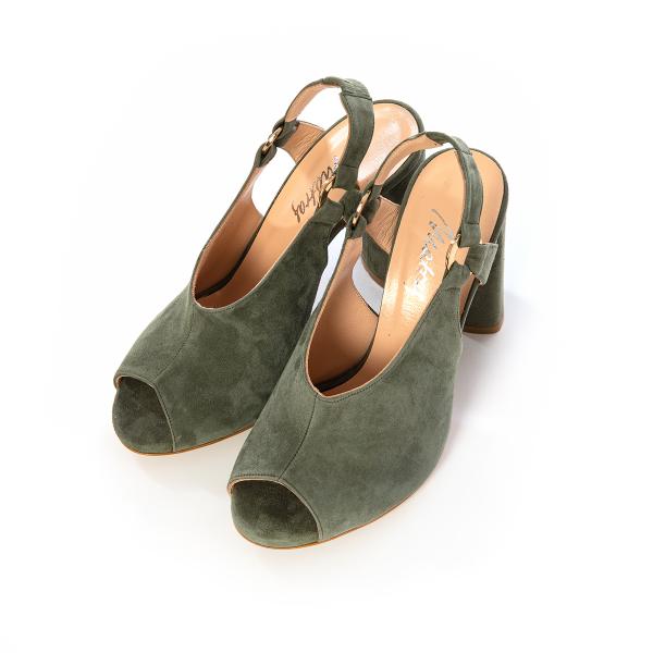 Matraş Kadın Süet Topuklu Ayakkabı  Yeşil 9FF-1403