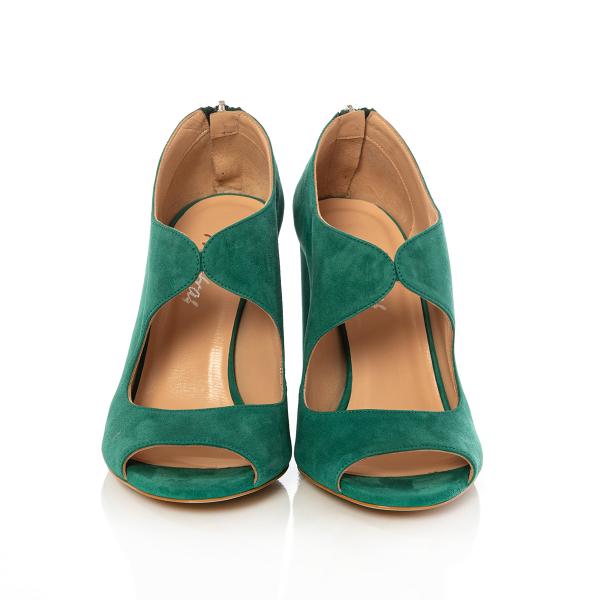Matraş Kadın Süet Topuklu Ayakkabı  Yeşil 9FF-1405