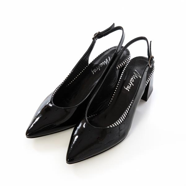 Matraş Kadın Rugan Deri Topuklu Ayakkabı  Siyah 9FF-1407
