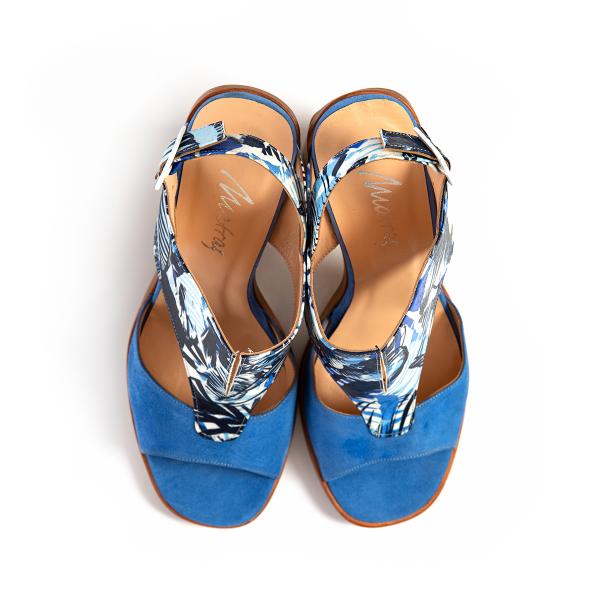 Matraş Kadın Süet Topuklu Ayakkabı Mavi