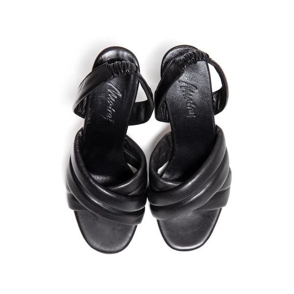 Matraş Kadın Deri Topuklu Sandalet  Siyah 9FF-1419