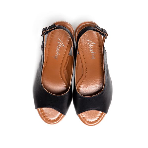 Matraş Kadın Deri Topuklu Ayakkabı  Siyah 9FF-1427