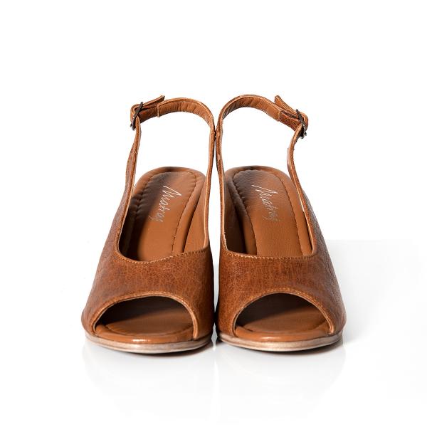 Matraş Kadın Deri Topuklu Ayakkabı  Kahve 9FF-1427
