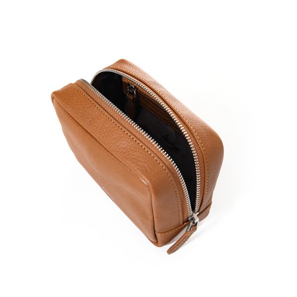 Unisex Taba Gerçek Deri El Çantası – 16x11x6 cm