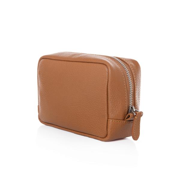 Unisex Taba Gerçek Deri El Çantası – 16x11x6 cm