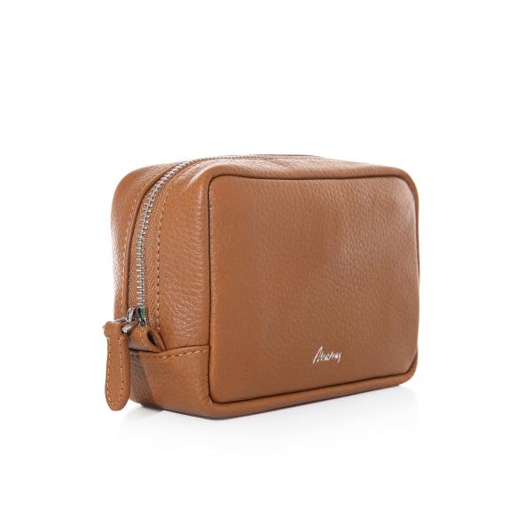 Unisex Taba Gerçek Deri El Çantası – 16x11x6 cm