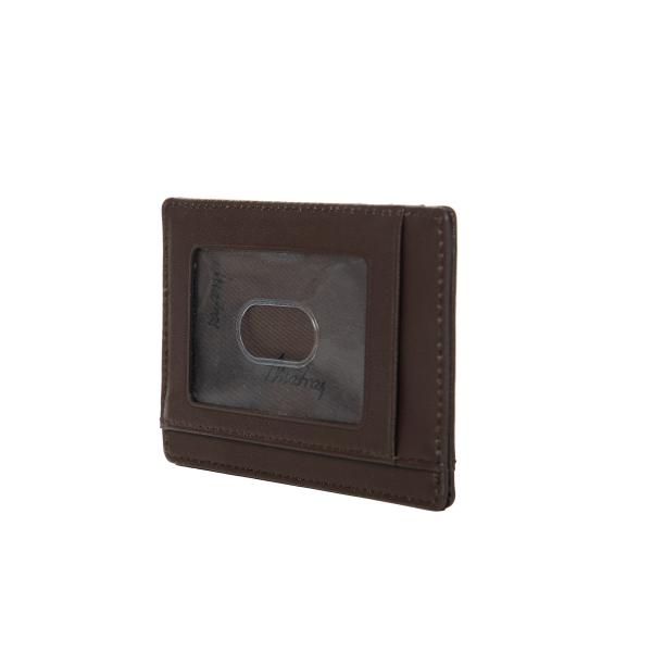 Matraş Erkek Şeffaf Deri Kartlık 11x8 cm Koyu Kahve 
