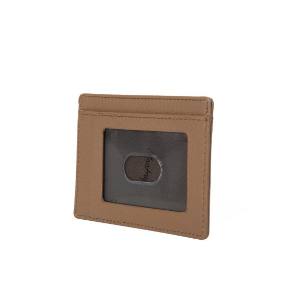 Matraş Erkek Şeffaf Deri Kartlık 11x8 cm Vizon