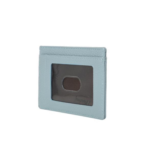 Matraş Erkek Şeffaf Deri Kartlık 11x8 cm Buz Mavisi 