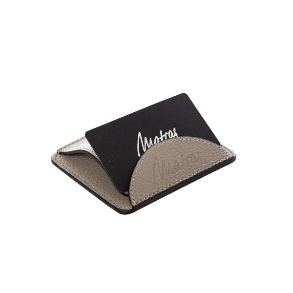 Matraş Hakiki Masaüstü Deri Kartvizitlik 10x8 cm Gri
